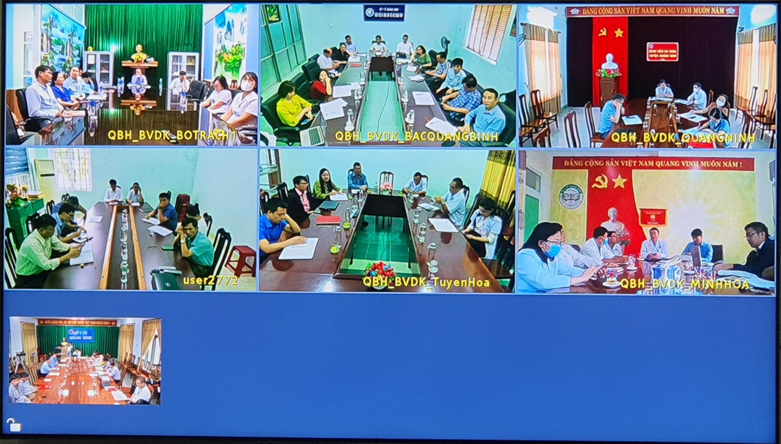 Các điểm cầu tại các huyện thị xã