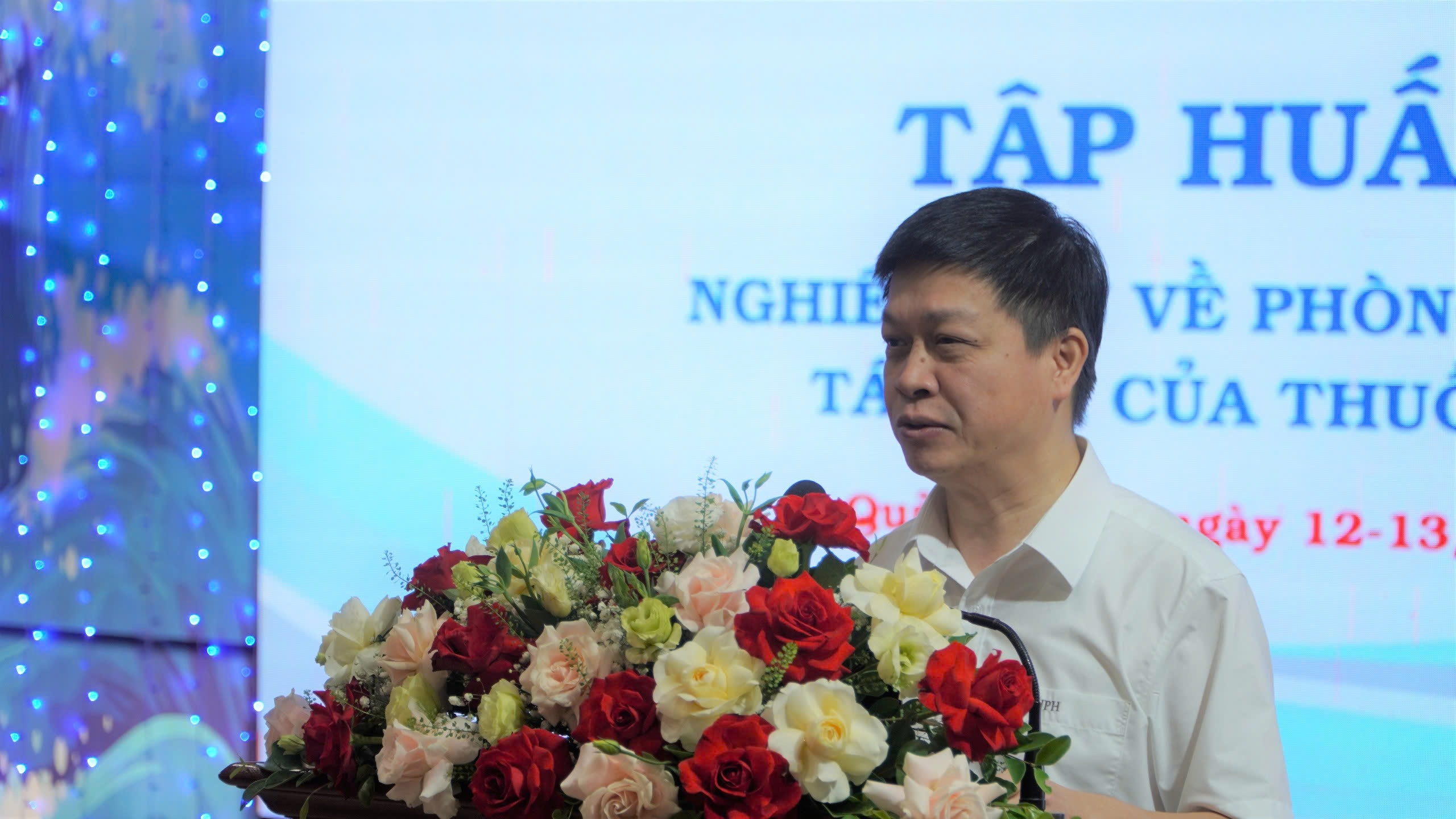 GS.TS Hoàng Văn Minh Hiệu trưởng Trường Đại học Y tế công cộng phát biểu khai mạc lớp tập huấn