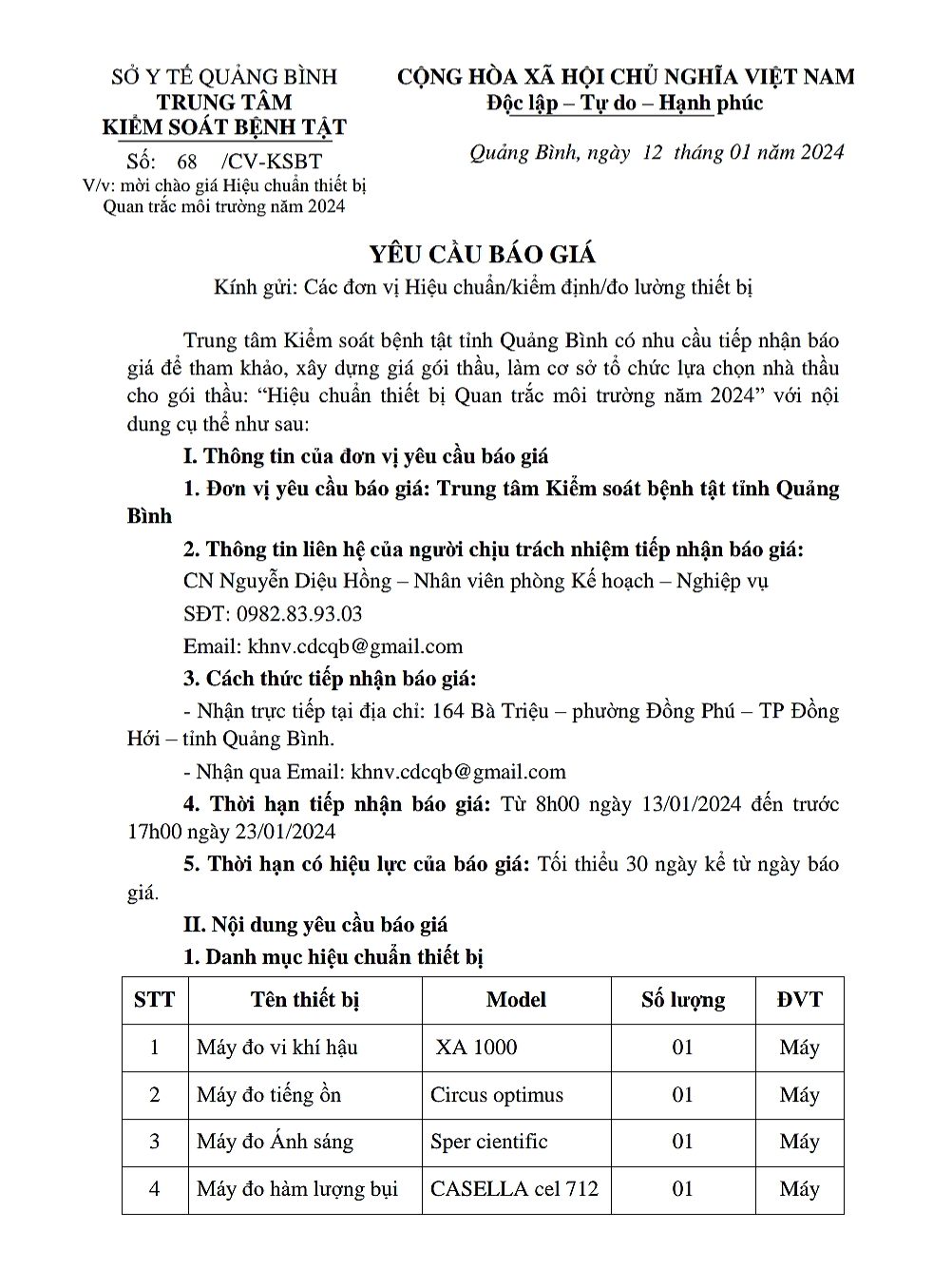 Hiệu chuẩn quan trắc môi trường